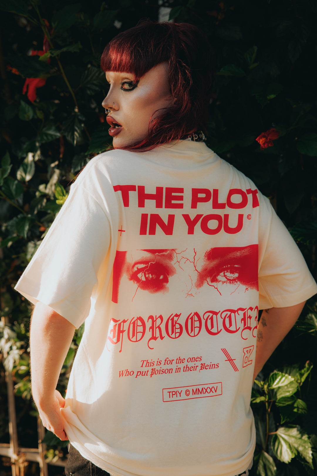 Poison In Their Veins Tee - Cream