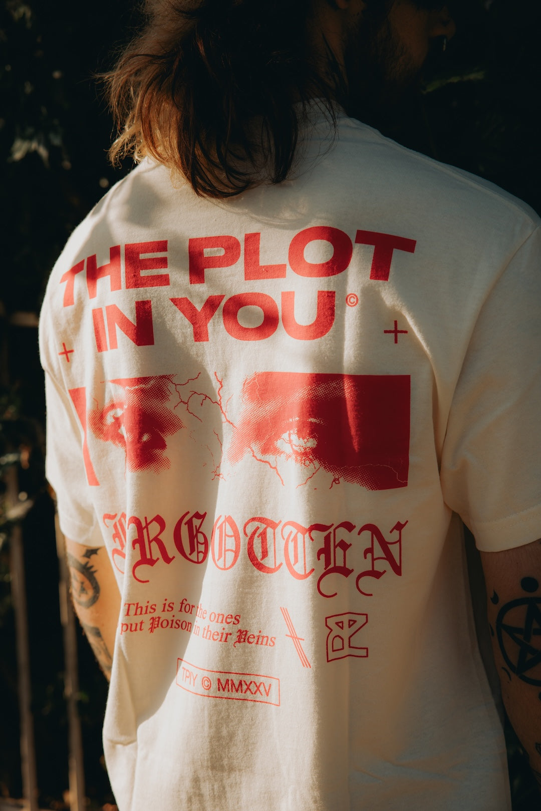 Poison In Their Veins Tee - Cream